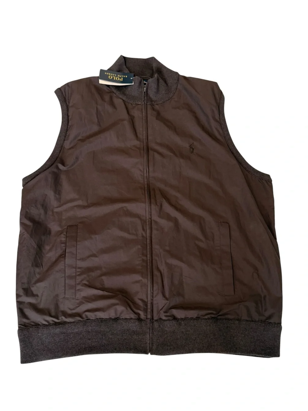 Men’s Polo Ralph Lauren Hybrid Full Zip Sweater Vest Brown